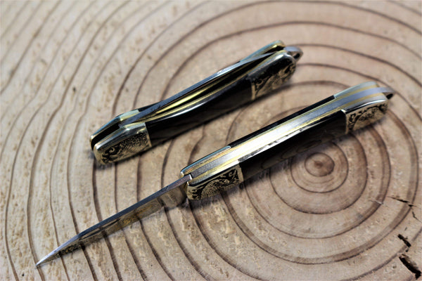 Katsuhiko Miura KM-6 Mini Art Knife "Birds or Animals", Black Resin Handle