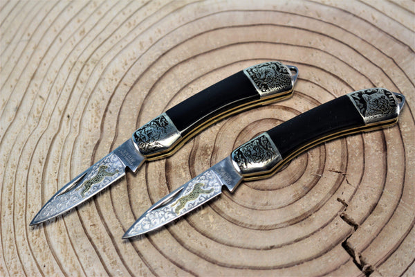 Katsuhiko Miura KM-6 Mini Art Knife "Birds or Animals", Black Resin Handle