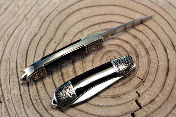 Katsuhiko Miura KM-6 Mini Art Knife "Birds or Animals", Black Resin Handle