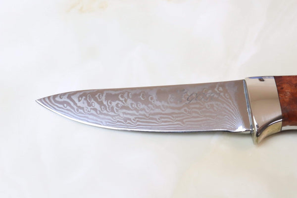 Kei Goto GH-300Q Small Drop point Hunter | Core-Less Damascus - japaneseknifedirect.mom