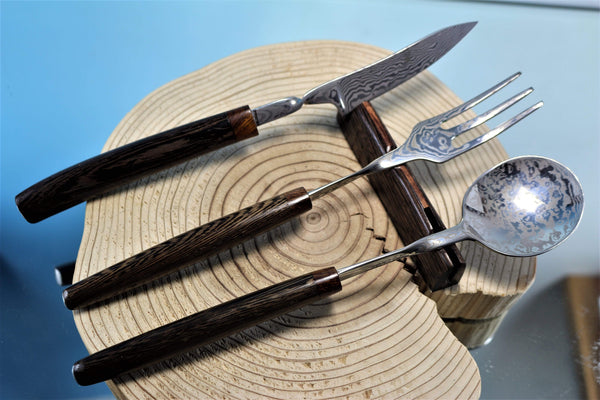Kei Goto GH-450  3-pc. Damascus Cutlery Set - japaneseknifedirect.mom