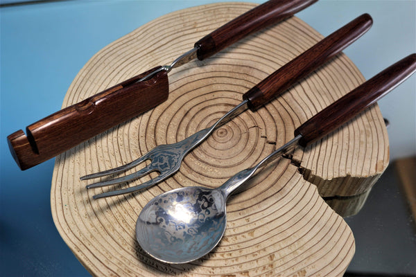 Kei Goto GH-450  3-pc. Damascus Cutlery Set - japaneseknifedirect.mom