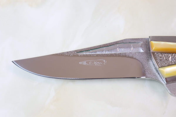 Koji Hara KH-205GMOP "CLOSER, Jr, GOLD Lip MOP inlays" - japaneseknifedirect.mom
