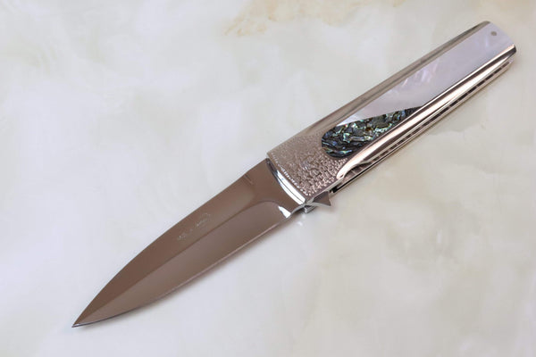 Koji Hara KH-255A "Scotch" | White MOP & Abalone - japaneseknifedirect.mom