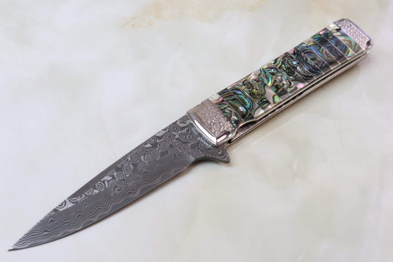 Koji Hara KH-310DA "30th Anniversary Knife, Damascus Abalone" - japaneseknifedirect.mom