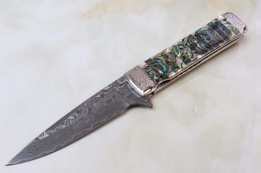 Koji Hara KH-310DA "30th Anniversary Knife, Damascus Abalone" - japaneseknifedirect.mom