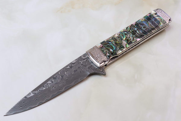 Koji Hara KH-310DA "30th Anniversary Knife, Damascus Abalone" - japaneseknifedirect.mom