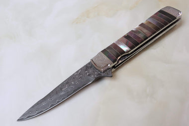 Koji Hara KH-310DB "30th Anniversary Knife, Damascus Black MOP" - japaneseknifedirect.mom