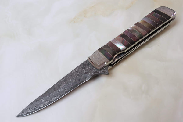 Koji Hara KH-310DB "30th Anniversary Knife, Damascus Black MOP" - japaneseknifedirect.mom