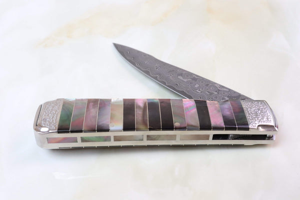 Koji Hara KH-310DB "30th Anniversary Knife, Damascus Black MOP" - japaneseknifedirect.mom