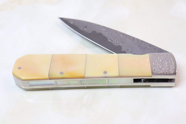 Koji Hara KH-315 "ATSUSHI III" | Hammer Forged R-2 Damascus Blade - japaneseknifedirect.mom
