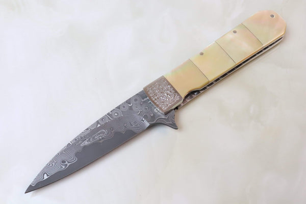 Koji Hara KH-315 "ATSUSHI III" | Hammer Forged R-2 Damascus Blade - japaneseknifedirect.mom