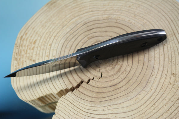 Makkari JM-150 Semi-Skinner, 3" Mirror polished AUS-8 Blade