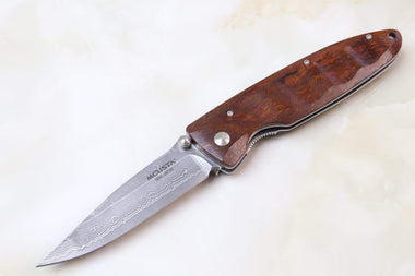 Mcusta Classic Wave Series MC-18D VG-10 Damascus blade with Desert Ironwood handle - japaneseknifedirect.mom