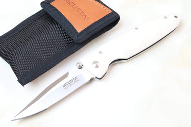 Mcusta Classic Wave Series MC-25 VG-10 blade with Dupont White Cream Corian handle - japaneseknifedirect.mom