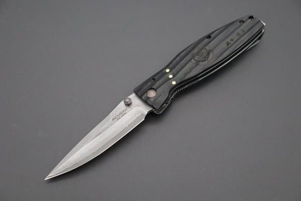 Mcusta SENGOKU Series MC-181D "ODA NOBUNAGA" VG-10 Damascus Blade with Black Micarta handle (Now with Pocket clip!) - japaneseknifedirect.mom