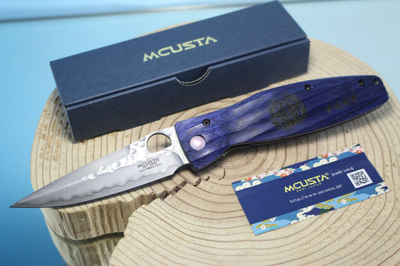 Mcusta SENGOKU Series MC-186G "DATE MASAMUNE" SPG-2 SAN MAI Blade with Blue Pakkawood Handle, Now with Pocket clip! - japaneseknifedirect.mom