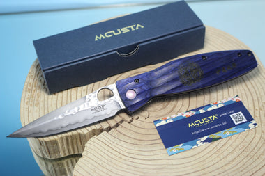 Mcusta SENGOKU Series MC-186G "DATE MASAMUNE" SPG-2 SAN MAI Blade with Blue Pakkawood Handle, Now with Pocket clip! - japaneseknifedirect.mom