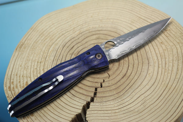 Mcusta SENGOKU Series MC-186G "DATE MASAMUNE" SPG-2 SAN MAI Blade with Blue Pakkawood Handle, Now with Pocket clip! - japaneseknifedirect.mom