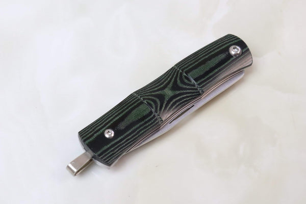 Mcusta "Take" 竹(Bamboo) Money Clip & Neck Knife MC-154 Ao-Take, Green Micarta - japaneseknifedirect.mom