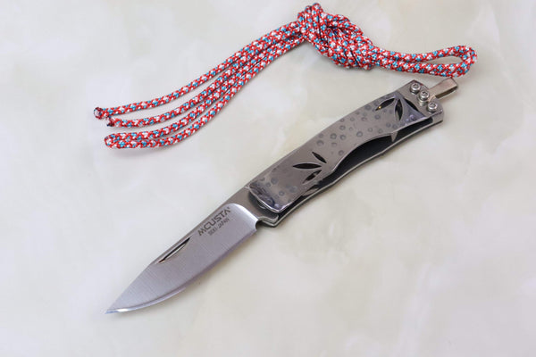 Mcusta "Take" 竹(Bamboo) Money Clip & Neck Knife MC-154 Ao-Take, Green Micarta - japaneseknifedirect.mom