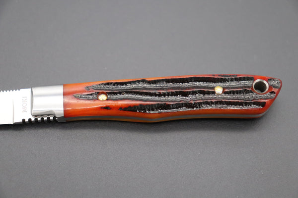 MOKI TS-535ANZ  "Trout & Bird Knife (Jigged Bone Handle)"