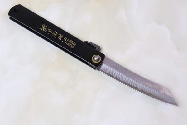 Nagao-Kanekoma MN-10B Original Higonokami (Large, Black Coated Brass Handle) - japaneseknifedirect.mom