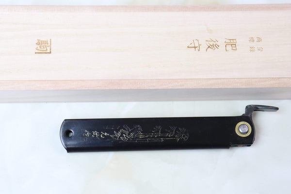 Nagao-Kanekoma MN-10B Original Higonokami (Large, Black Coated Brass Handle) - japaneseknifedirect.mom
