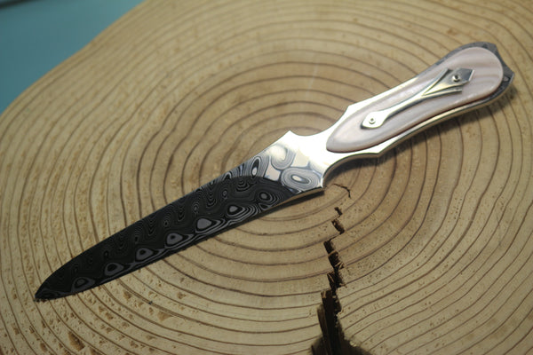 Ritsu Maruyama RM-20  "LITTLE DAGGER" DS93X Hakkapella Damascus blade