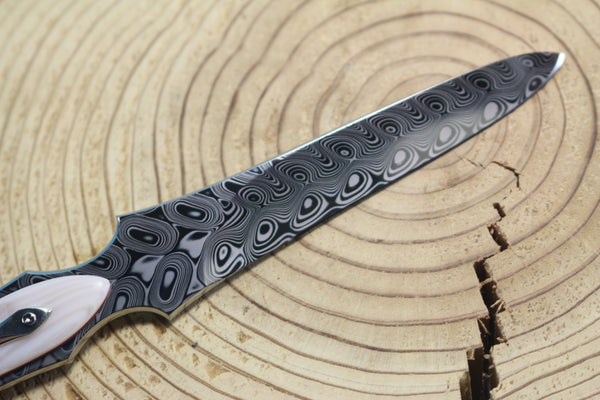 Ritsu Maruyama RM-20  "LITTLE DAGGER" DS93X Hakkapella Damascus blade