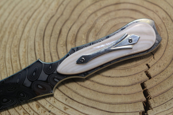 Ritsu Maruyama RM-20  "LITTLE DAGGER" DS93X Hakkapella Damascus blade