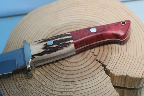 Seizo Imai by Inagaki SI-55 "Big Fighter", AUS-8 Blade, Stag & Wood Combo Handles