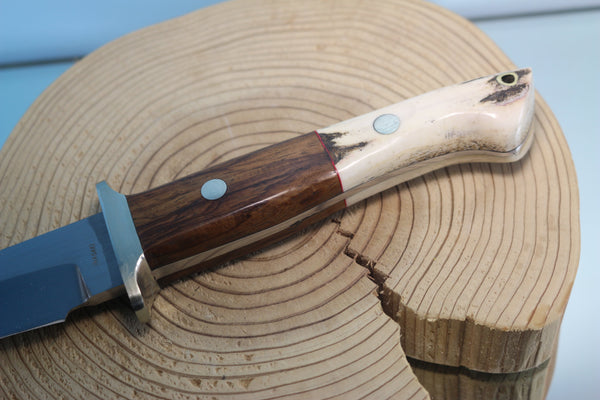 Seizo Imai by Inagaki SI-55 "Big Fighter", AUS-8 Blade, Stag & Wood Combo Handles
