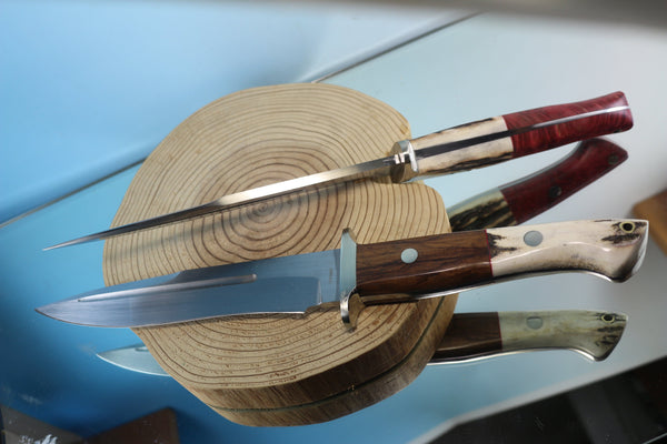 Seizo Imai by Inagaki SI-55 "Big Fighter", AUS-8 Blade, Stag & Wood Combo Handles