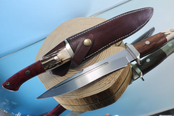 Seizo Imai by Inagaki SI-55 "Big Fighter", AUS-8 Blade, Stag & Wood Combo Handles