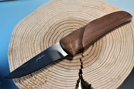 Seizo Imai SI-16 "GERBER Folding Hunter", Lockback Folder, HS Blade, Walnut Wood Handle"