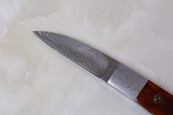 Seizo Imai SI-730 "LOVELESS CITY KNIFE, Imitation Tortoiseshell handle " - japaneseknifedirect.mom