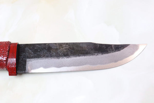 Takeshi Saji TS-10AS Akabi (赤備) Black Forged Aogami Super Kurouchi Blade - japaneseknifedirect.mom