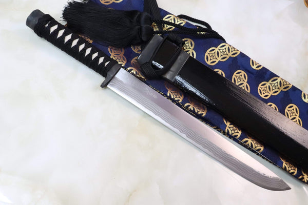 Takeshi Saji TS-120 KAGEBOSHI III "KATANA" | White Steel No.2 Damascus - japaneseknifedirect.mom