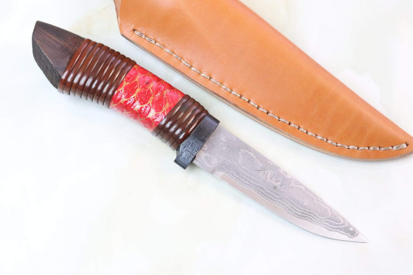 Takeshi Saji TS-130 KOINOBORI | White Steel No.2 Damascus - japaneseknifedirect.mom