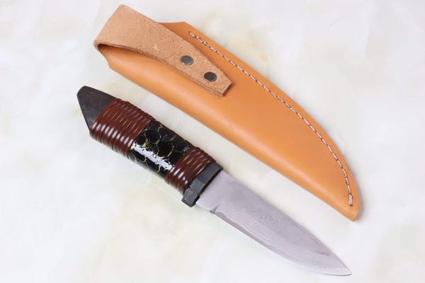 Takeshi Saji TS-130 KOINOBORI | White Steel No.2 Damascus - japaneseknifedirect.mom
