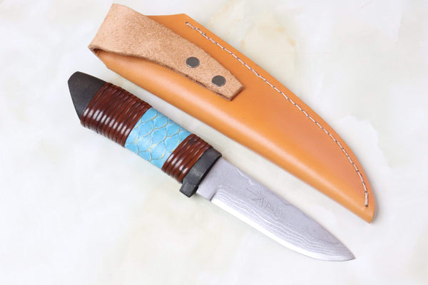 Takeshi Saji TS-130 KOINOBORI | White Steel No.2 Damascus - japaneseknifedirect.mom