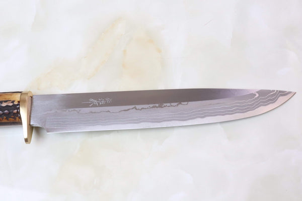 Takeshi Saji TS-15 Bowie  | White Steel No.2 Damascus - japaneseknifedirect.mom
