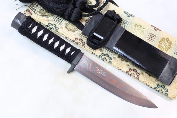 Takeshi Saji TS-25RD KAGEBOSHI "KATANA" | Rainbow Damascus Blade - japaneseknifedirect.mom