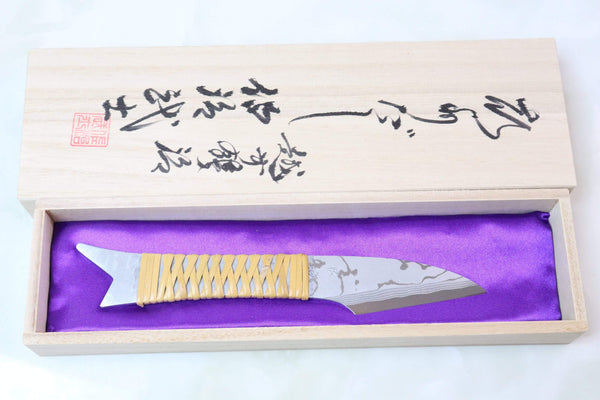 Takeshi Saji TS-40 Kiridashi-Seiryu | White Steel No.2 Damascus - japaneseknifedirect.mom