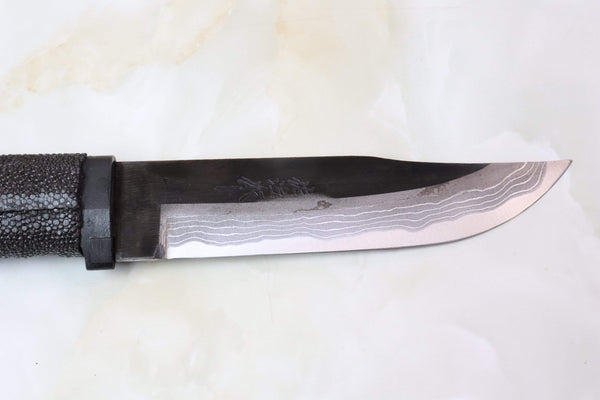 Takeshi Saji TS-45 Kurobi (黒備)  | White Steel No.2 Damascus - japaneseknifedirect.mom