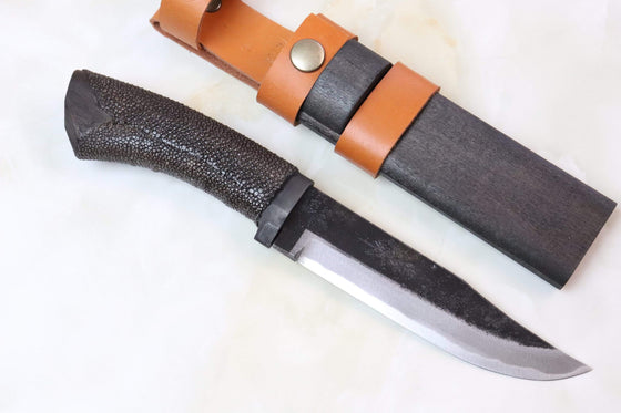Takeshi Saji TS-45AS Kurobi (黒備)  | Aogami Super Black Forged Kurouchi Blade - japaneseknifedirect.mom