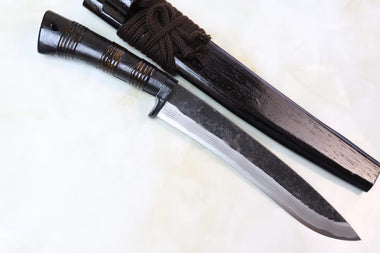 Takeshi Saji TS-460 "KAMUI" HUNTER | White Steel No.2 Damascus - japaneseknifedirect.mom