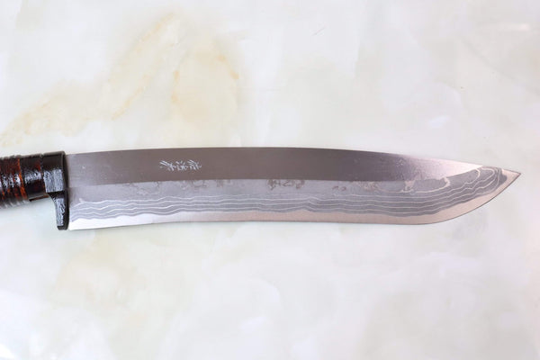 Takeshi Saji TS-460L "BIG KAMUI" HUNTER | White Steel No.2 Damascus - japaneseknifedirect.mom