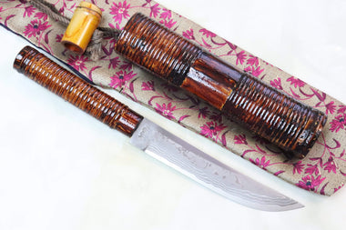 Takeshi Saji TS-60 SAMURAI | White Steel No.2 Damascus - japaneseknifedirect.mom